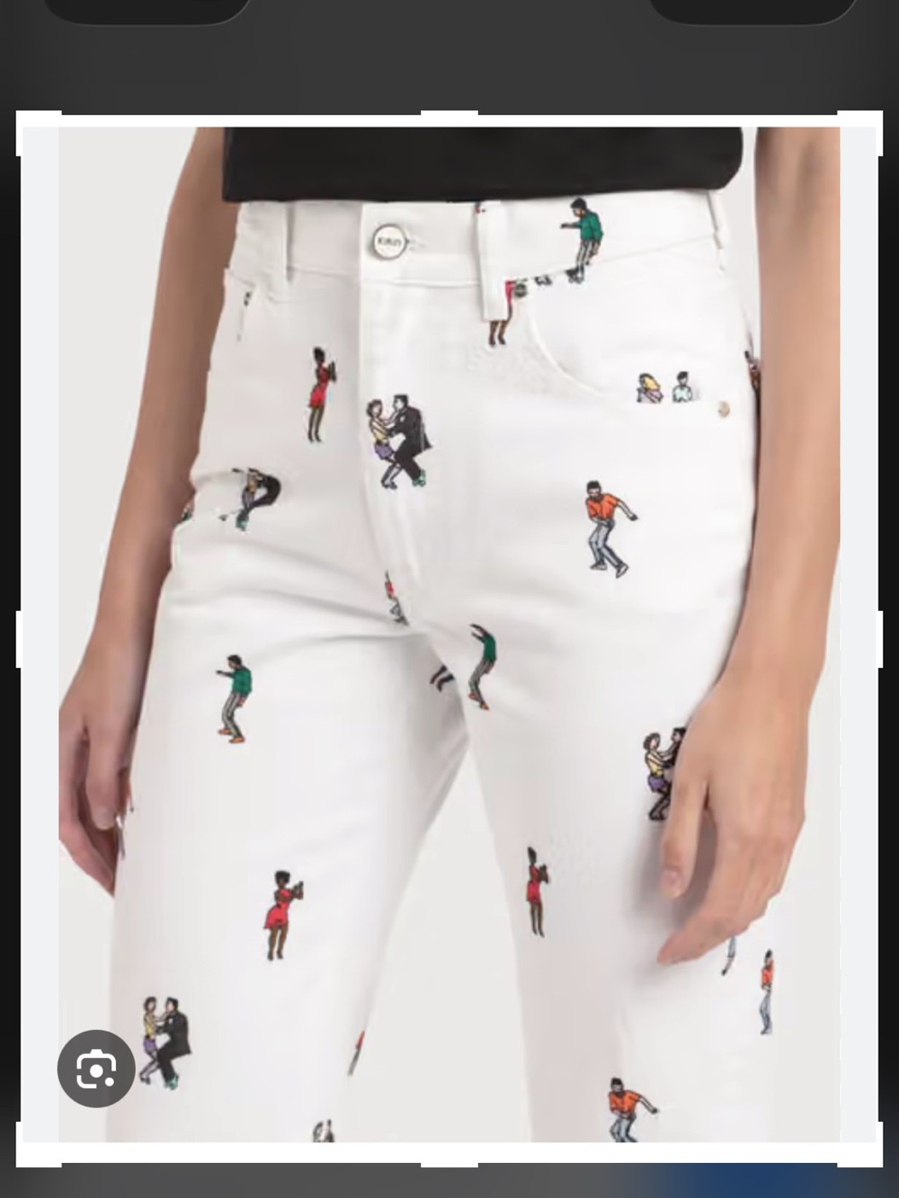 Kirin White Embroidered Dancer High-Rise Women’s Jeans